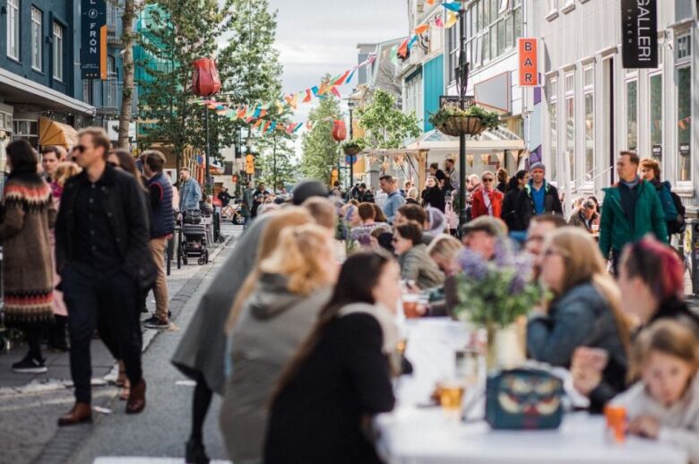pedestrian street Laugavegur Reykjavík