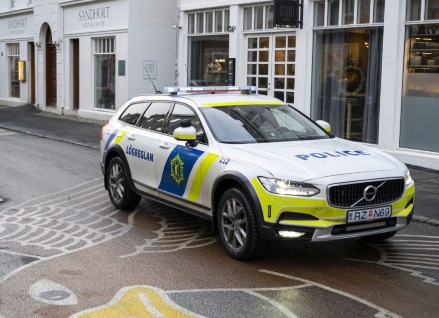 Two Suspects Arrested Abroad in Kópavogur Homicide Case Icelandic police patrol car
