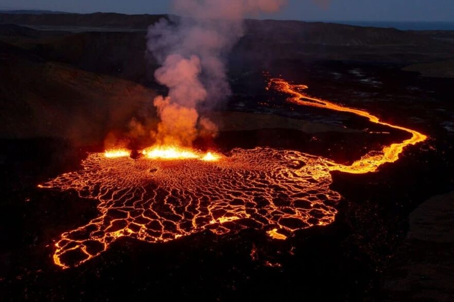 Lava Could Reach Reykjanes Roadway If It Rises Any Higher Meradalir eruption, August 2022