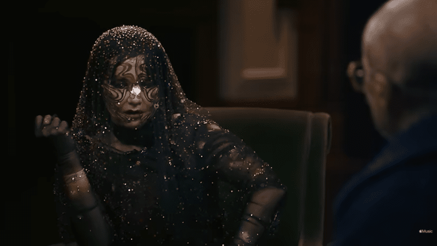 Björk Dazzles in Swarovski Crystals for Cornucopia Debut Björk and Zane Lowe